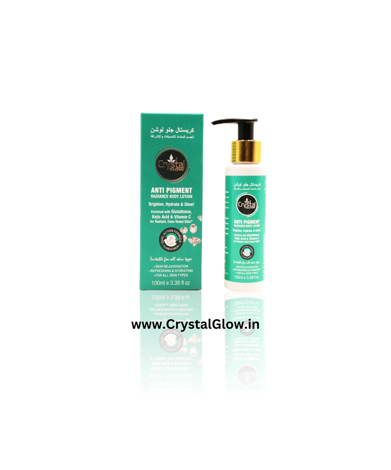 Crystal Glow Anti-Pigment Radiance Body Lotion for Brighter, Even-Toned Skin