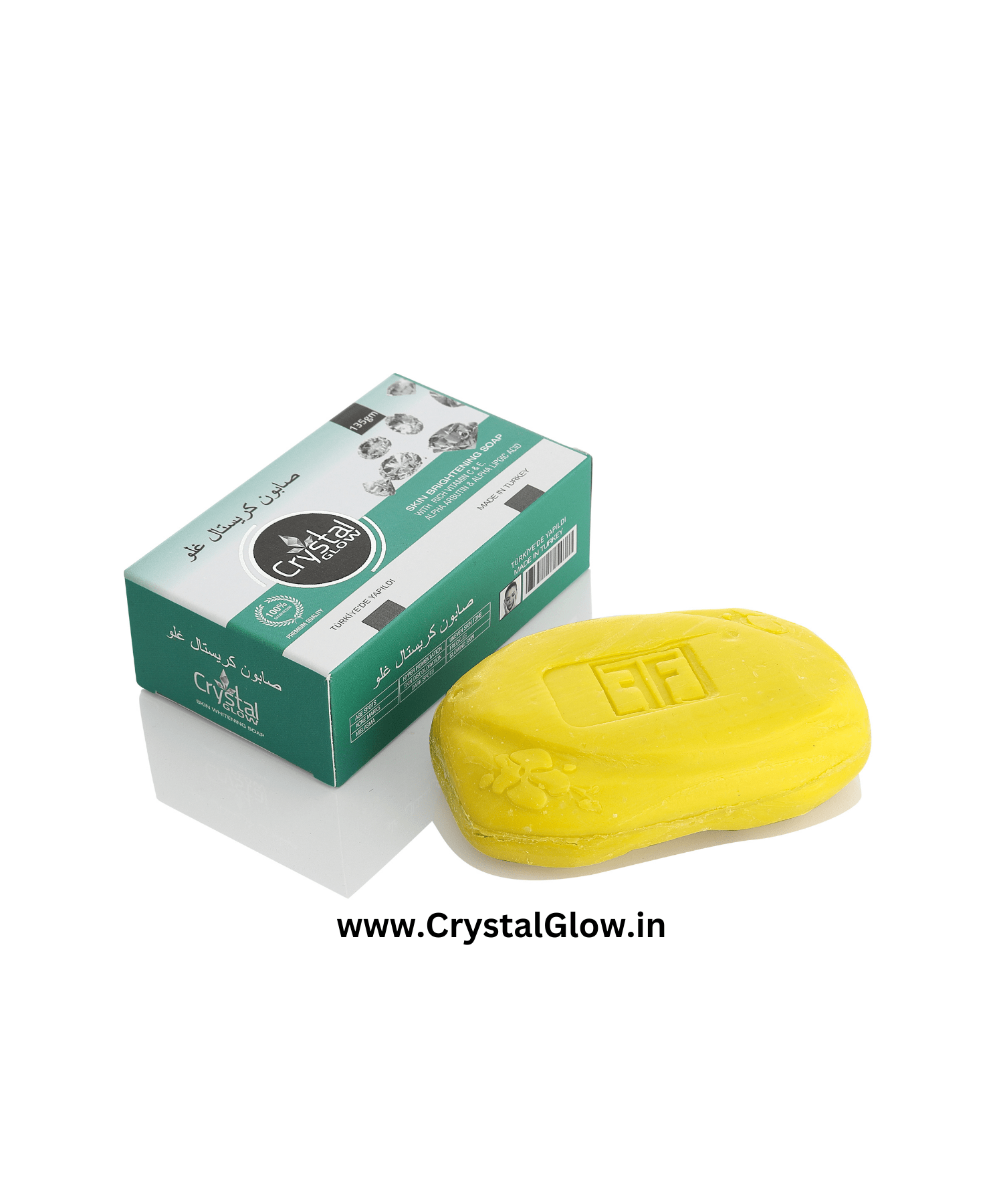 Crystal Glow Skin Brightening Soap (135g) Yellow soap